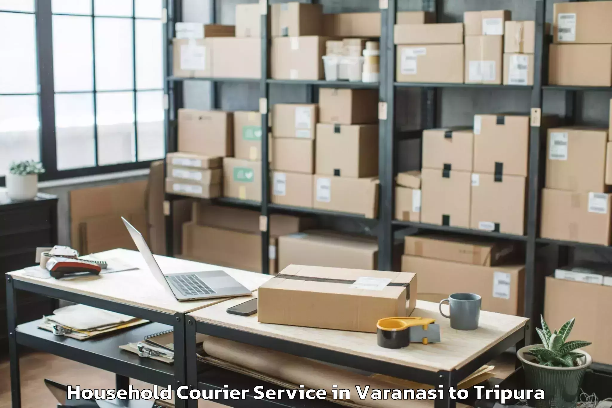 Book Varanasi to Santirbazar Household Courier Online